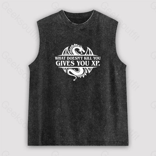 What Doesnt Kill You Give Experience Unisex Washed Tank Black / S