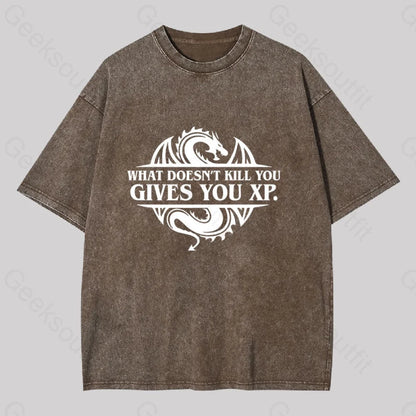 What Doesnt Kill You Give Experience Washed T-Shirt Coffee / S