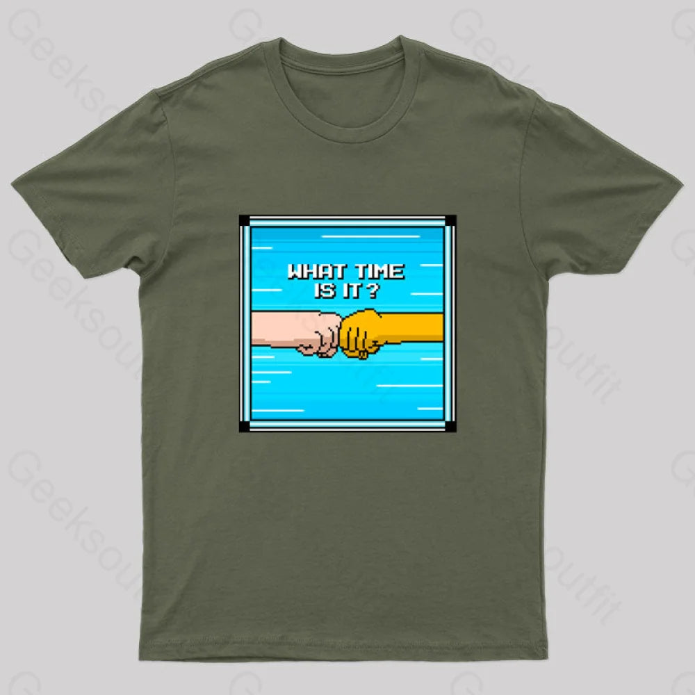 What Time Is It Nerd T-Shirt Army Green / S