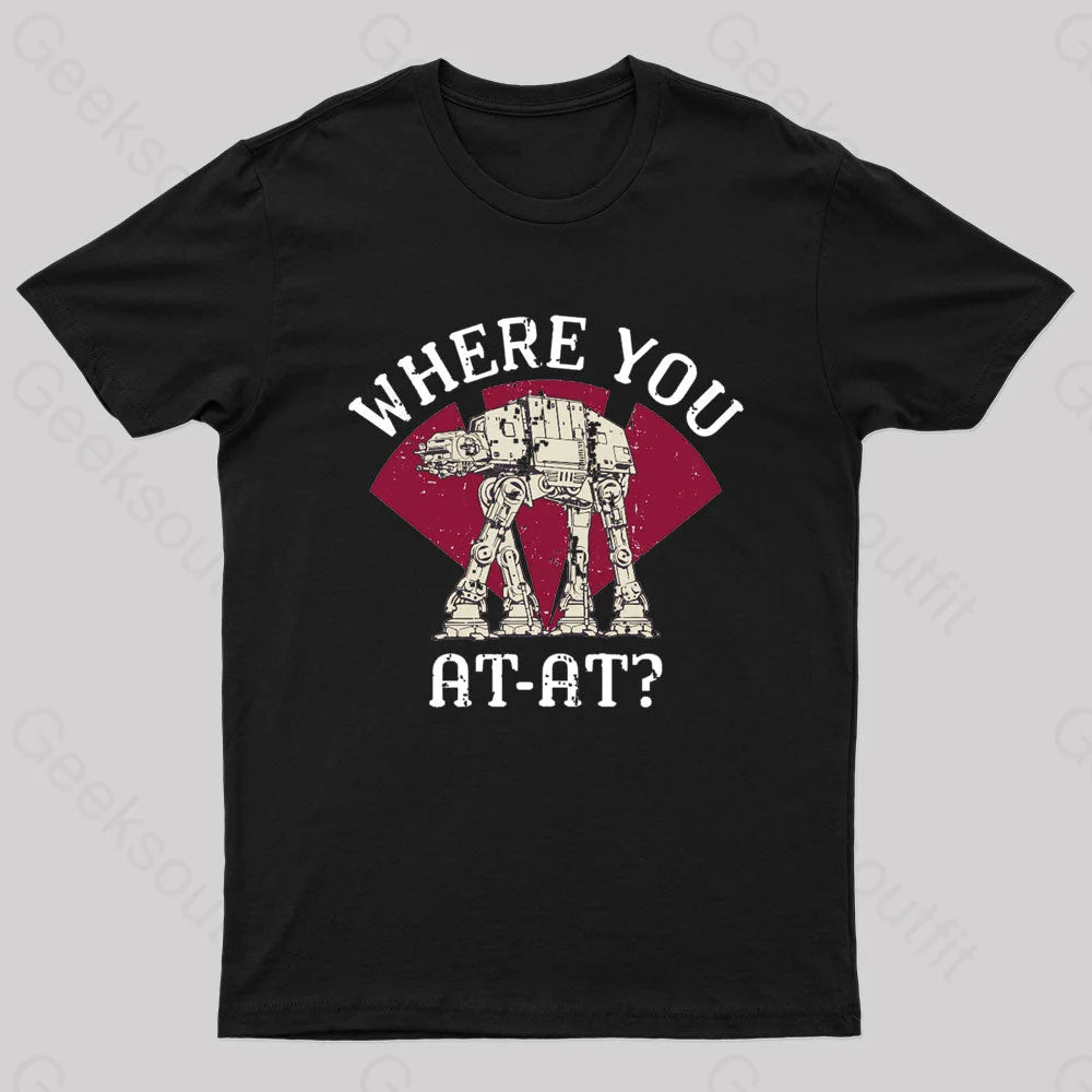 Where You Imperial Walker Nerd T-Shirt Black / S