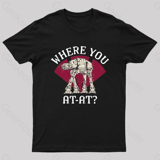 Where You Imperial Walker Nerd T-Shirt Black / S