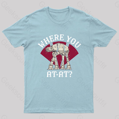 Where You Imperial Walker Nerd T-Shirt Light Blue / S