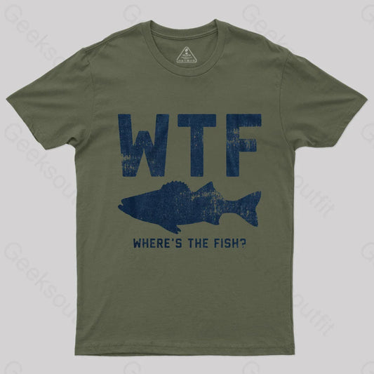 Where’s The Fish Geek T-Shirt Army Green / S