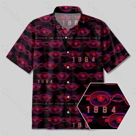 Who Controls The Future1984 Button Up Pocket Shirt - Geeksoutfit