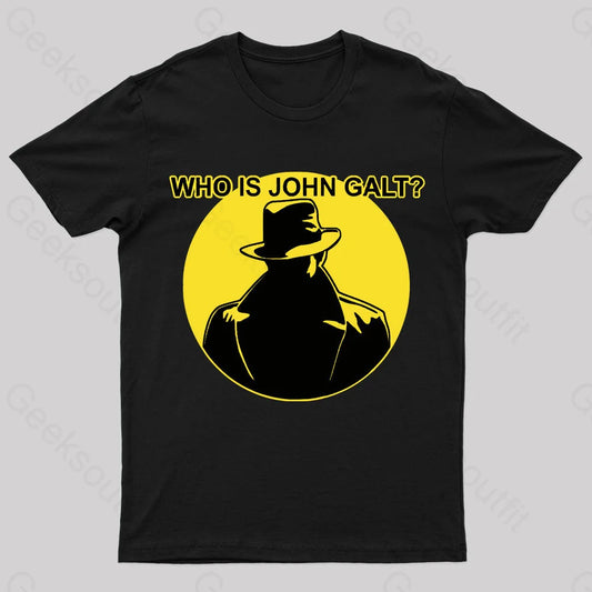 Who Is John Galt Geek T-Shirt Black / S