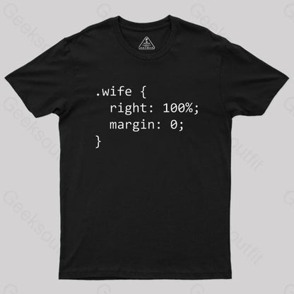 Wife Code Geek T-Shirt Black / S