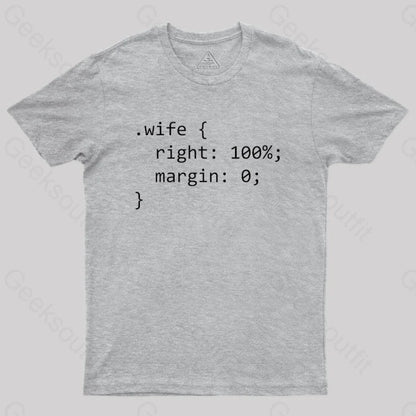 Wife Code Geek T-Shirt Grey / S