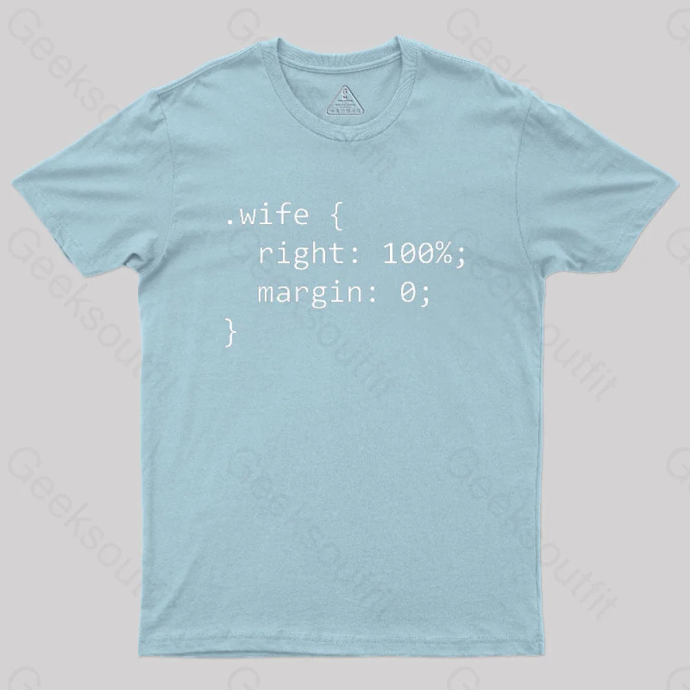 Wife Code Geek T-Shirt Light Blue / S