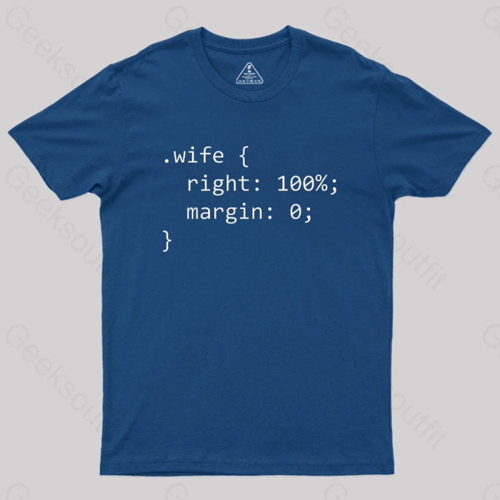 Wife Code Geek T-Shirt Navy / S