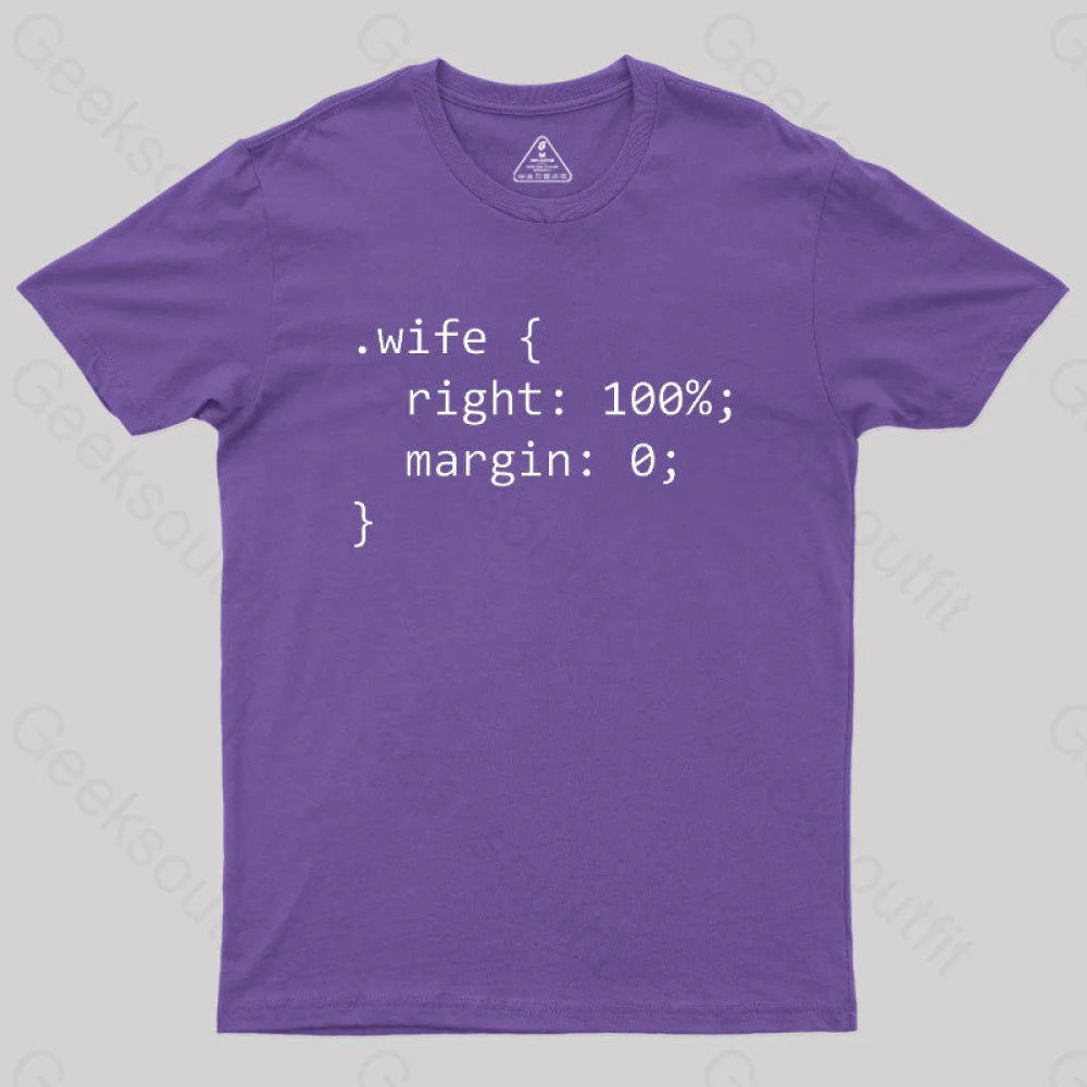 Wife Code Geek T-Shirt Purple / S