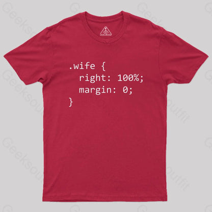 Wife Code Geek T-Shirt Red / S