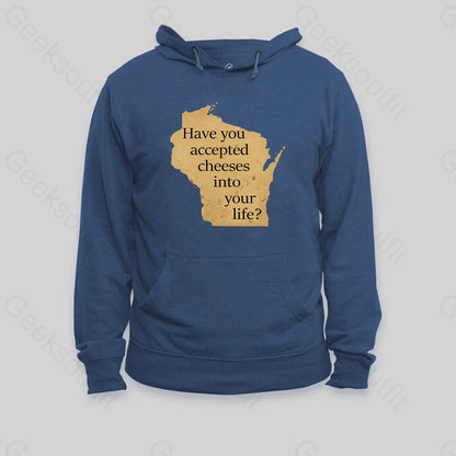 Wisconsin Cheese Pun Hoodie Dark Blue / S