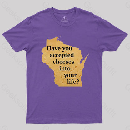 Wisconsin Cheese Pun T-Shirt Purple / S