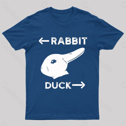 Wittgensteins Rabbit Duck Illusion Geek T-Shirt Navy / S