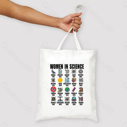 Women In Science Unisex Tote Bag White