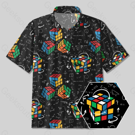 Wonderful Formula and Magic Cube Button Up Pocket Shirt - Geeksoutfit