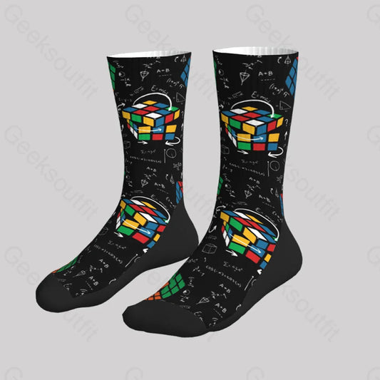 Wonderful Formula And Magic Cube Men’s Socks Sks114