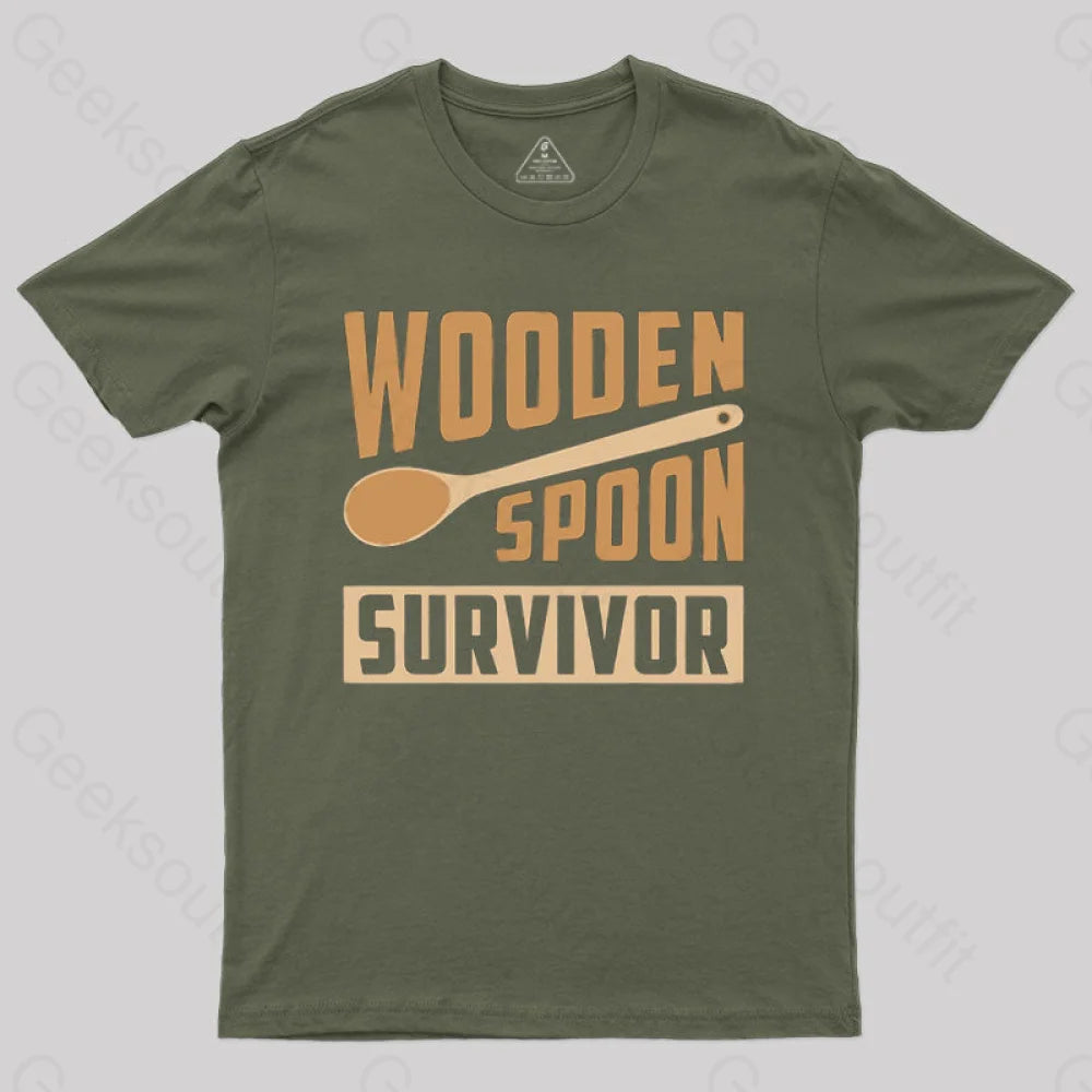 Wooden Spoon Survivor T-Shirt Army Green / S