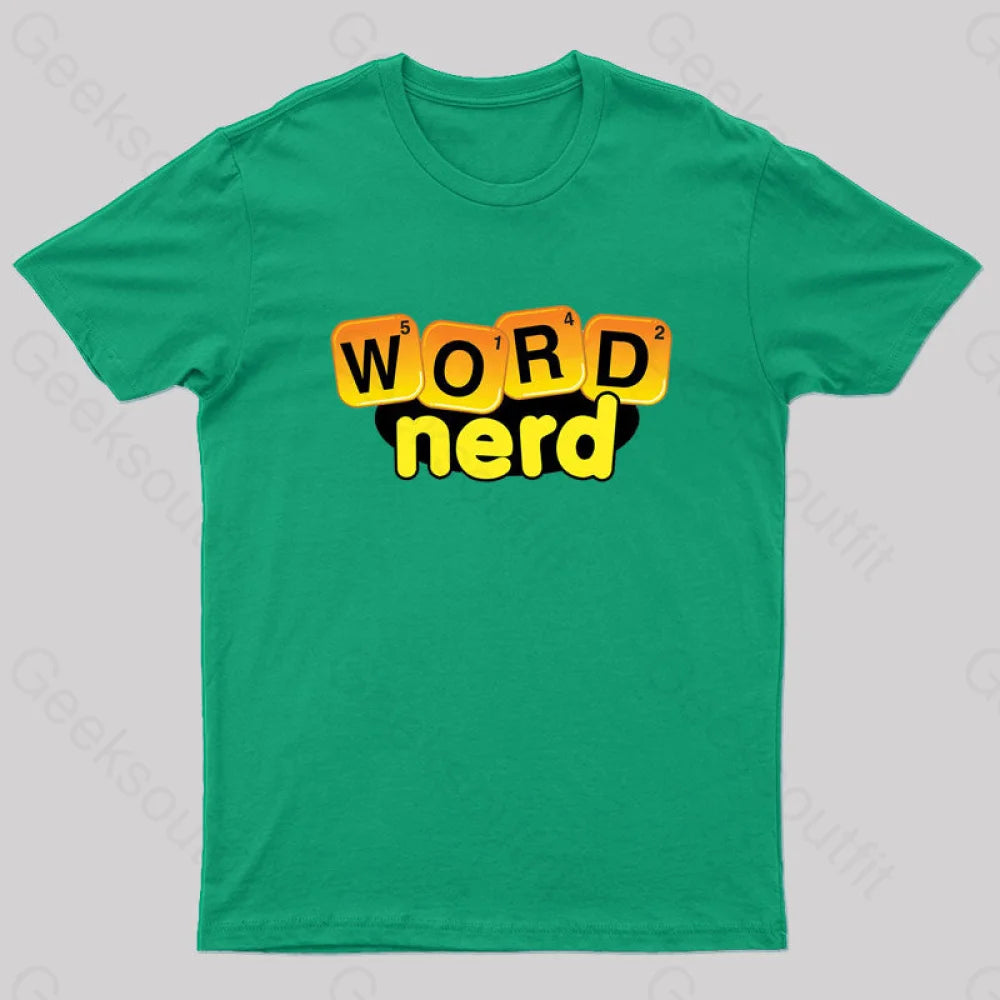 Word Nerd Geek T-Shirt Green / S