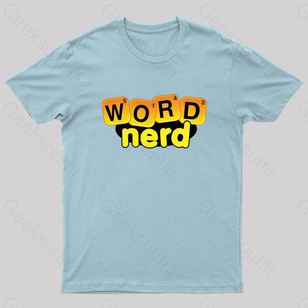 Word Nerd Geek T-Shirt Light Blue / S