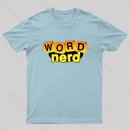 Word Nerd Geek T-Shirt Light Blue / S