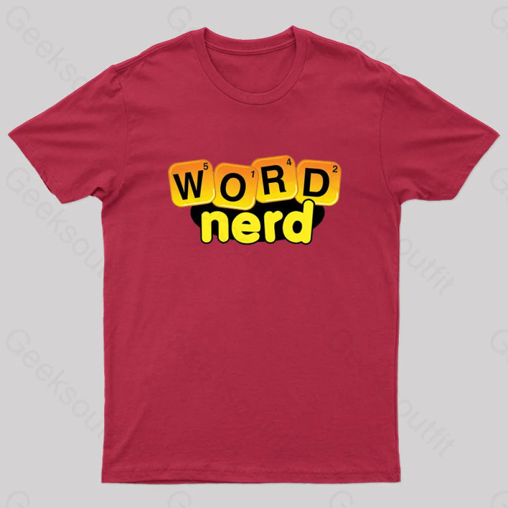 Word Nerd Geek T-Shirt Red / S