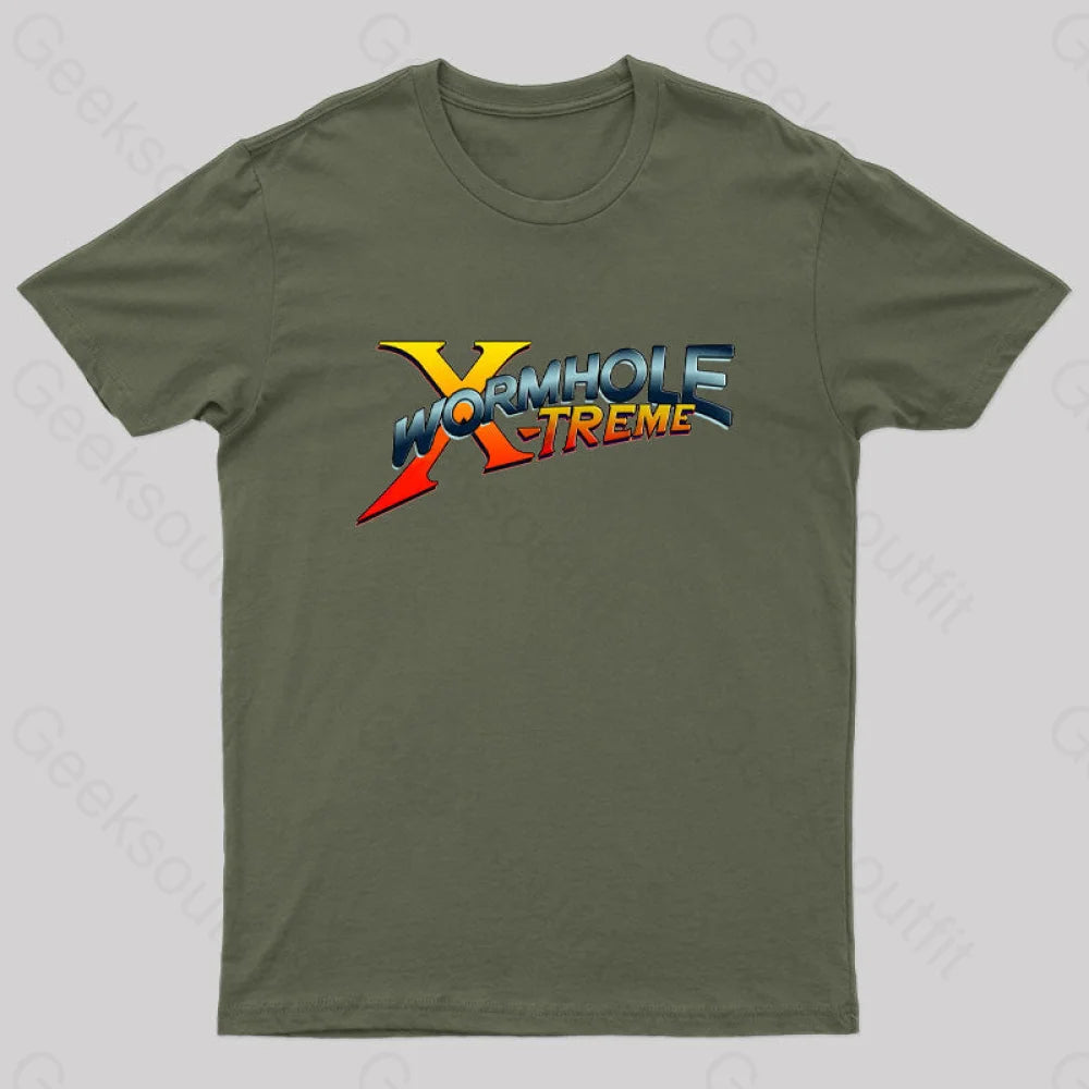 Wormhole Xtreme Nerd T-Shirt Army Green / S