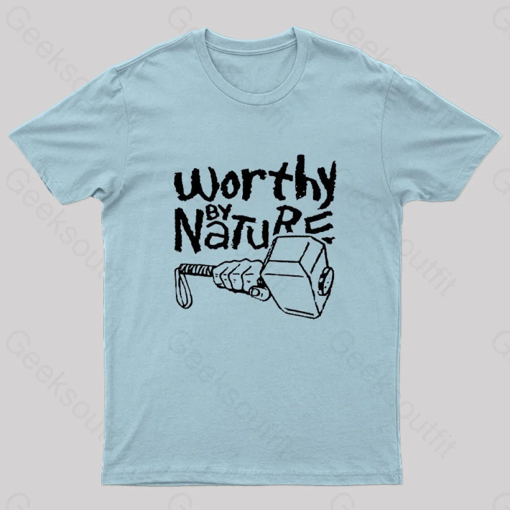 Worthy By Nature Geek T-Shirt Light Blue / S