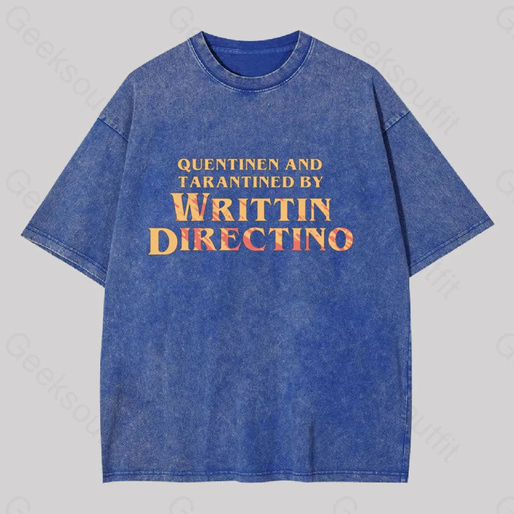 Writtin Directino Geek Washed T-Shirt Blue / S