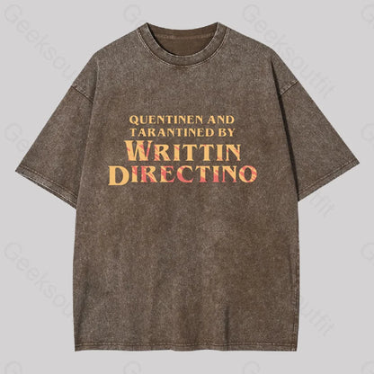 Writtin Directino Geek Washed T-Shirt Coffee / S