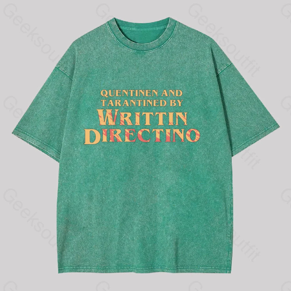 Writtin Directino Geek Washed T-Shirt Grass Green / S