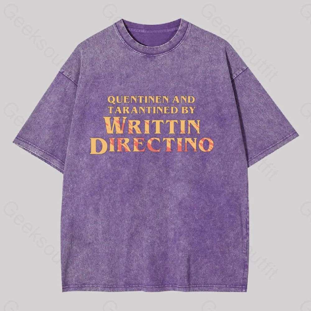 Writtin Directino Geek Washed T-Shirt Purple / S