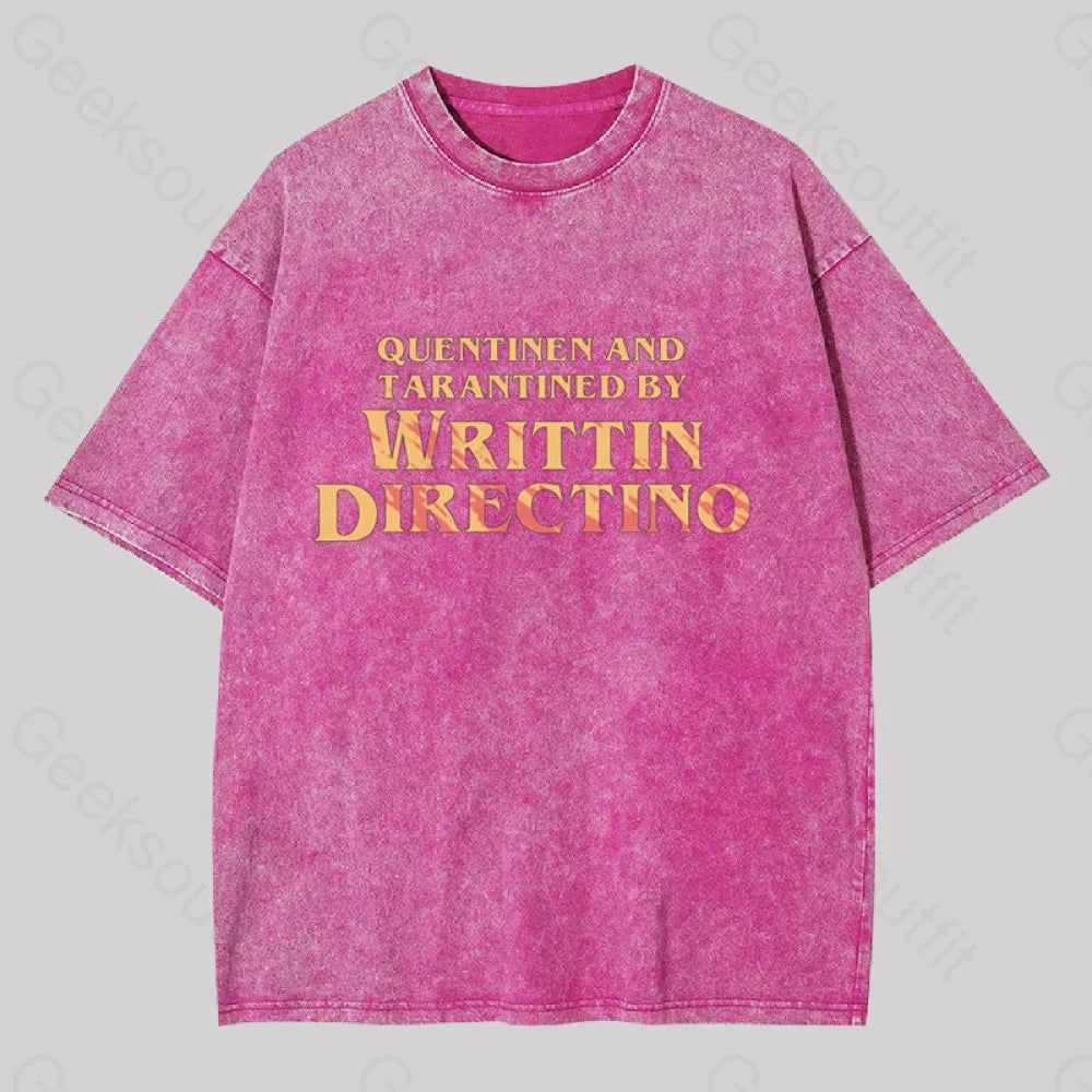 Writtin Directino Geek Washed T-Shirt Rose Red / S