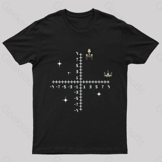 X Y Plane Geek T-Shirt Black / S