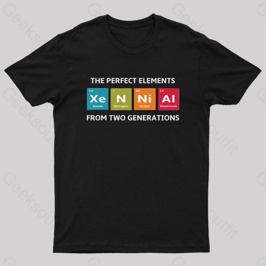 Xennials The Perfect Elements Of Two Generations Nerd T-Shirt Black / S