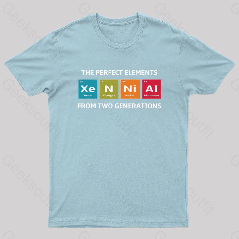 Xennials The Perfect Elements Of Two Generations Nerd T-Shirt Light Blue / S