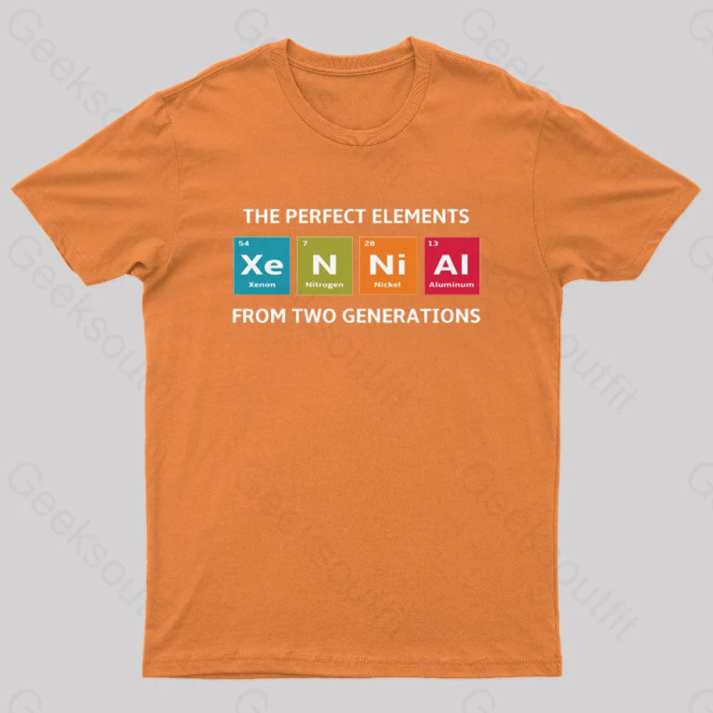 Xennials The Perfect Elements Of Two Generations Nerd T-Shirt Orange / S