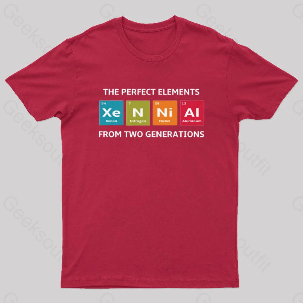 Xennials The Perfect Elements Of Two Generations Nerd T-Shirt Red / S