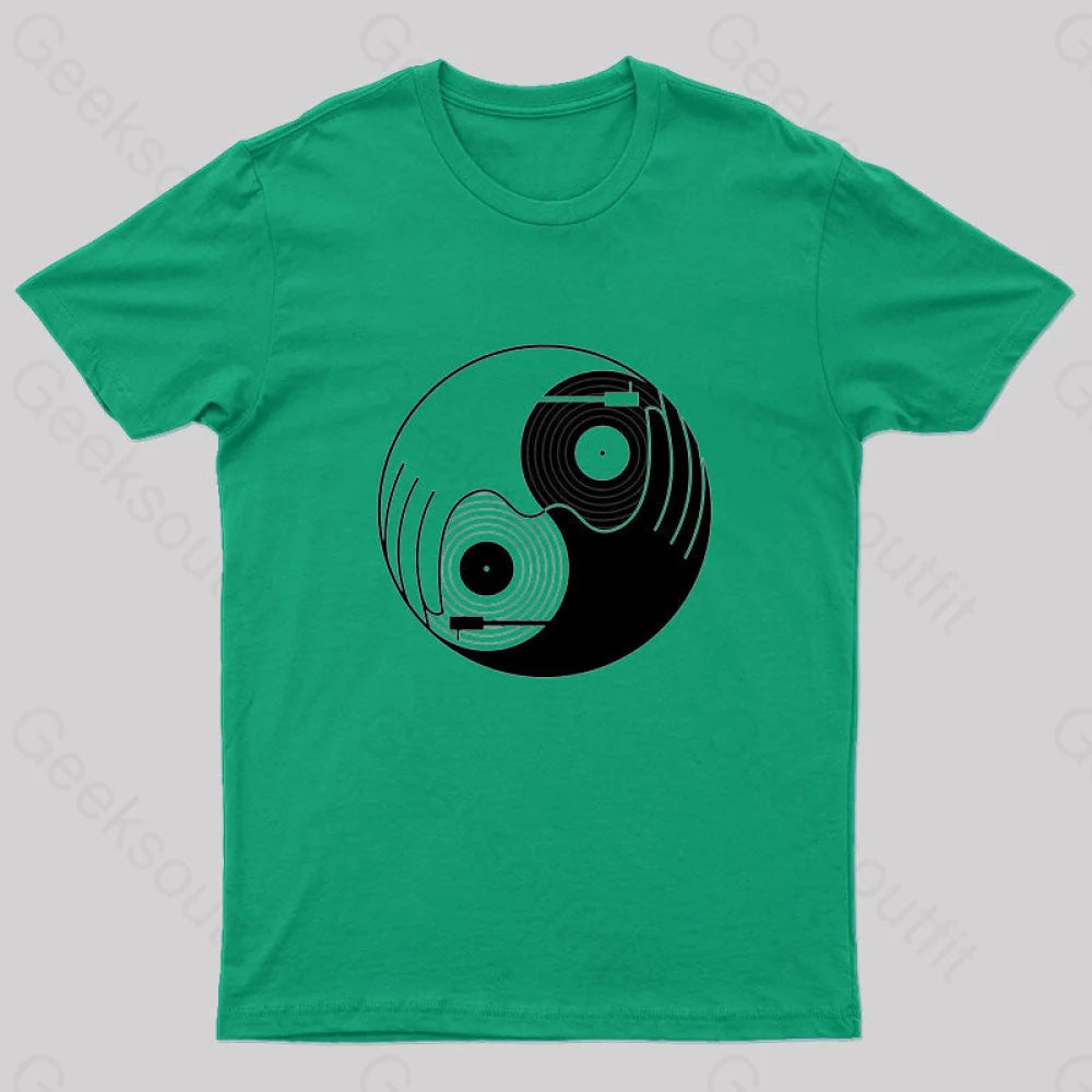 Yin Yang Dj Nerd T-Shirt Green / S