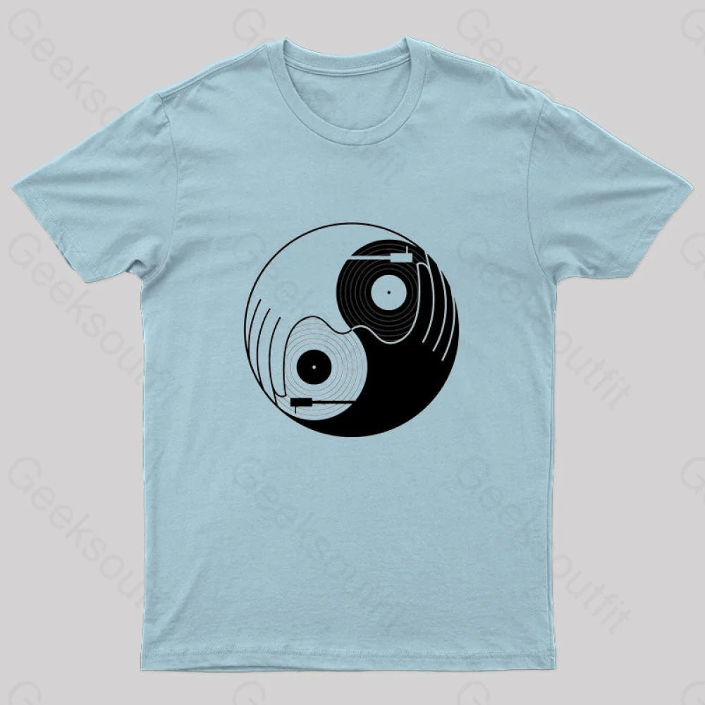 Yin Yang Dj Nerd T-Shirt Light Blue / S