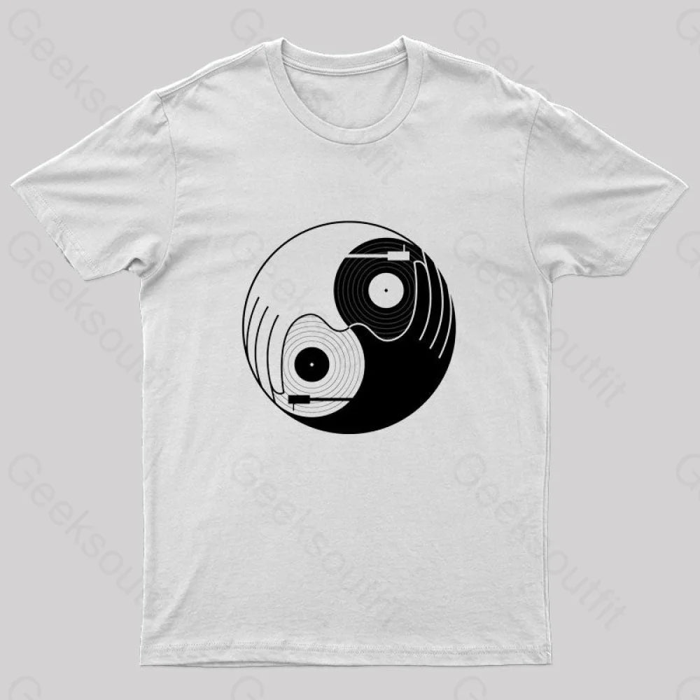 Yin Yang Dj Nerd T-Shirt White / S