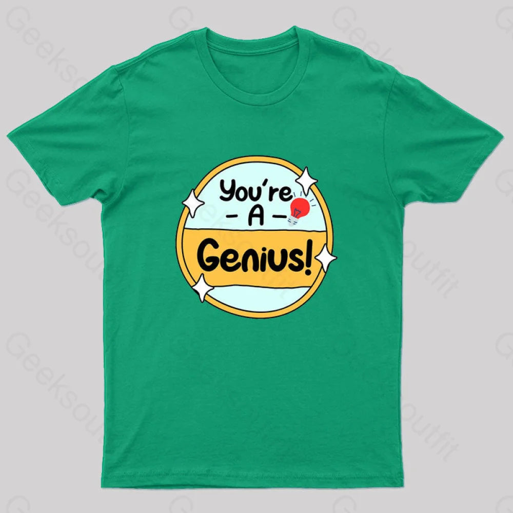 You Are A Genius Geek T-Shirt Green / S