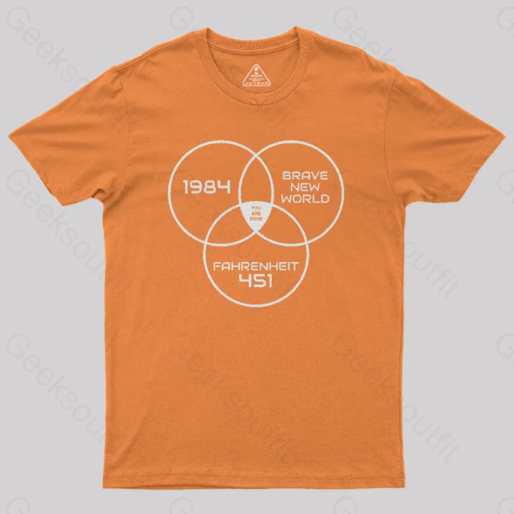 You Are Here Dystopian Geek T-Shirt Orange / S