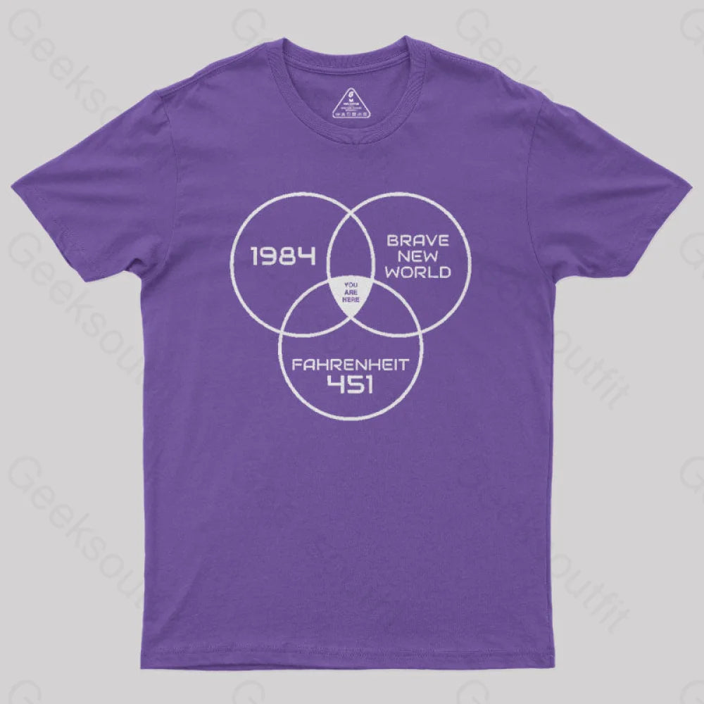 You Are Here Dystopian Geek T-Shirt Purple / S