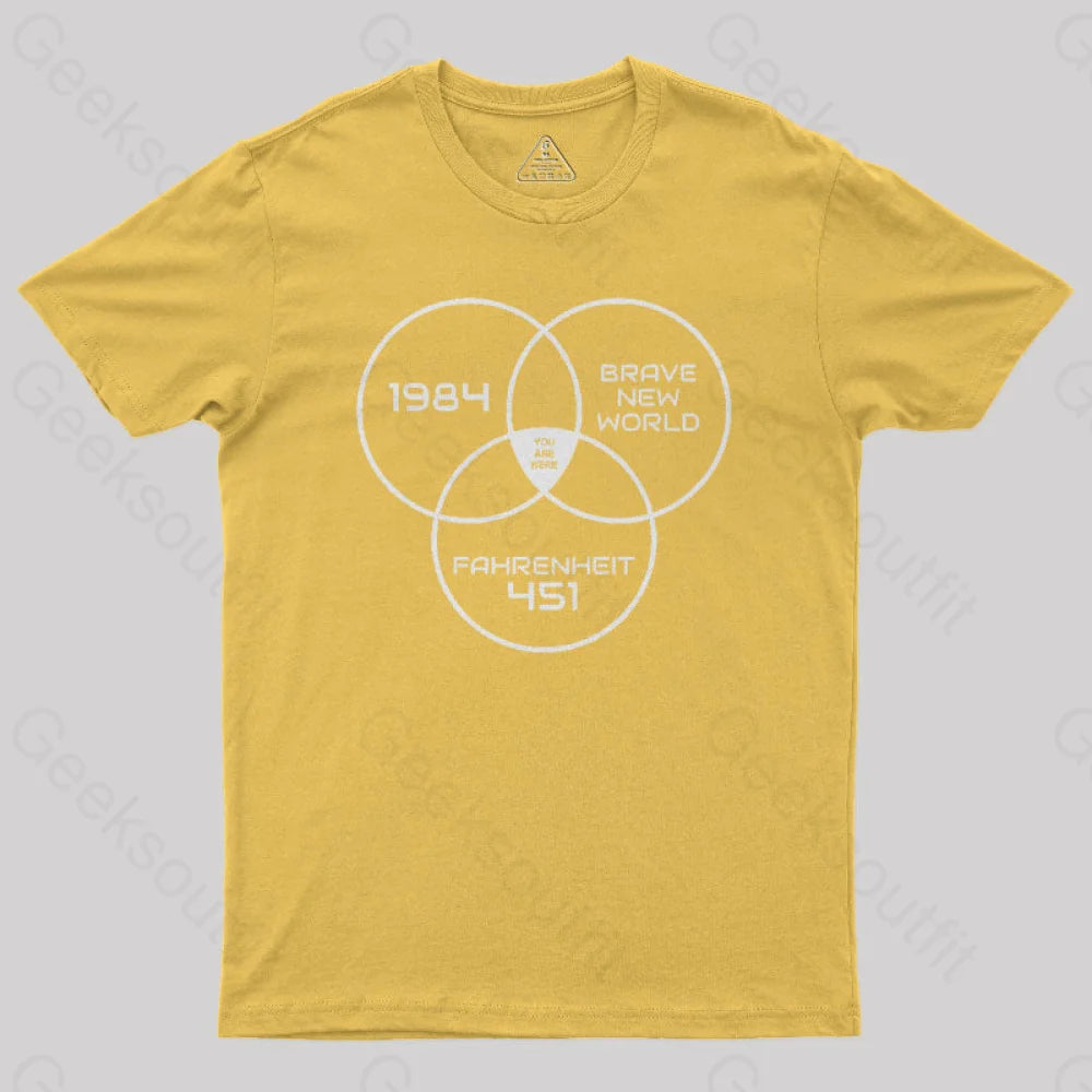 You Are Here Dystopian Geek T-Shirt Yellow / S