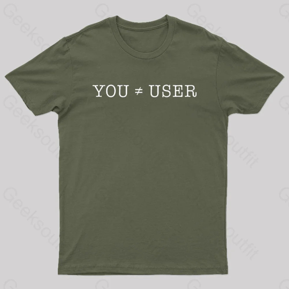 You Are Not The User Geek T-Shirt Army Green / S