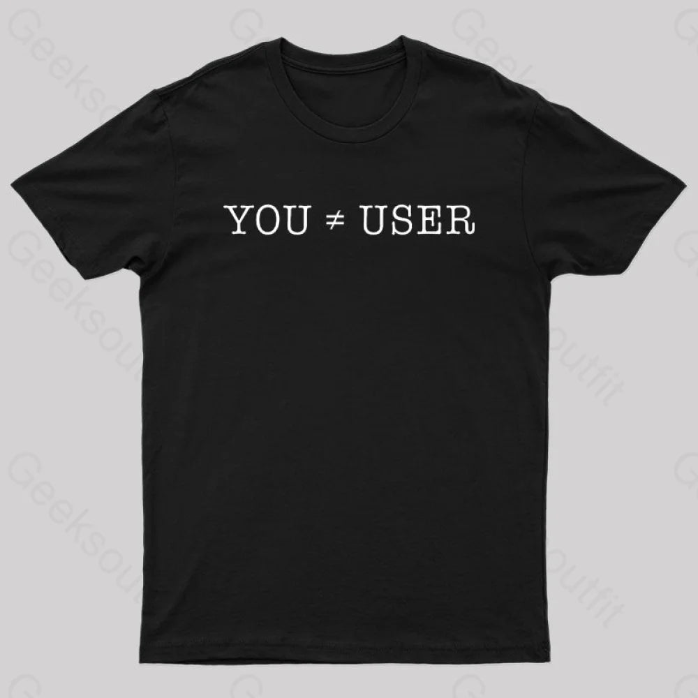 You Are Not The User Geek T-Shirt Black / S