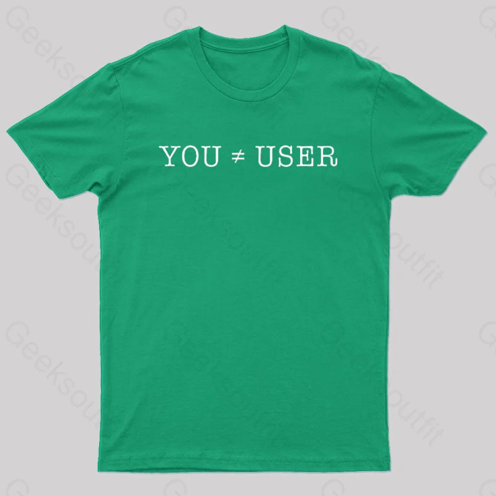 You Are Not The User Geek T-Shirt Green / S