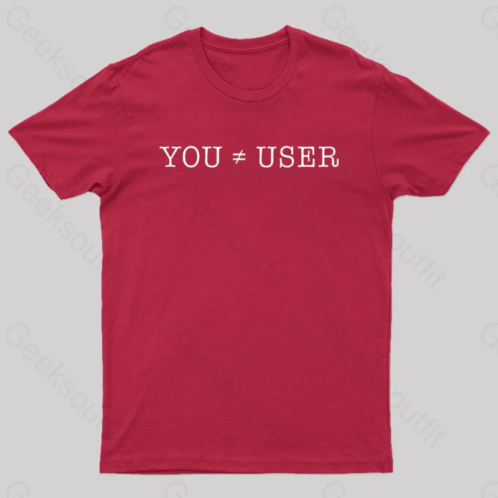 You Are Not The User Geek T-Shirt Red / S