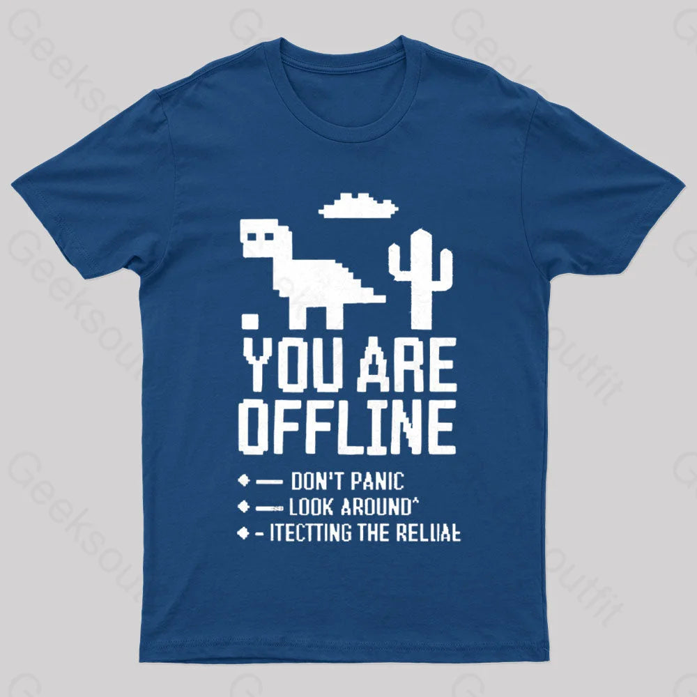 You Are Offline Geek T-Shirt Navy / S